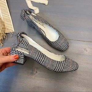 Bettye Muller Black and White Houndstooth Heels